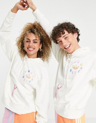 adidas Pride Love Unites hoodie in off white with print design - ShopStyle