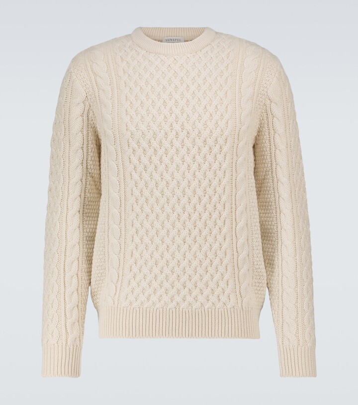 Sunspel Merino wool cable-knit sweater - ShopStyle