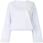 Cédric Charlier striped embroidered blouse