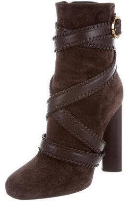 Tom Ford Suede Round-Toe Ankle Boots