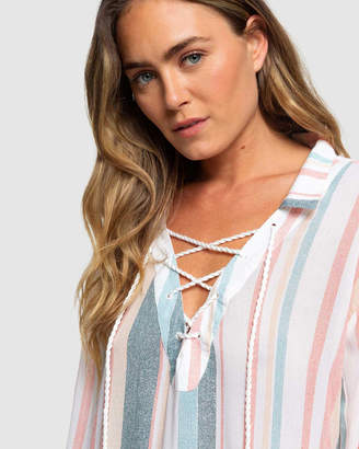 Roxy Womens Beach Classics Long Sleeved Shirt Dress