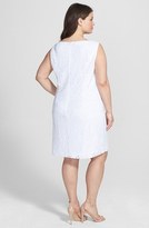 Thumbnail for your product : London Times Sleeveless Lace Sheath Dress (Plus Size)