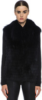 Thumbnail for your product : Yves Salomon Fur Vest with Popped Collar in Black