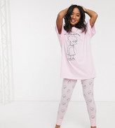 Thumbnail for your product : ASOS DESIGN Petite The Simpsons Lisa tee & legging pyjama set