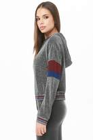 Thumbnail for your product : Forever 21 Striped Metallic Hoodie
