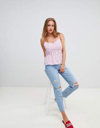 New Look Stripe Frill Cami Top