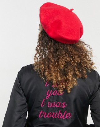 Fred Perry wool beret in red - ShopStyle Hats