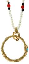 Thumbnail for your product : Gucci Ouroboros Turquoise, Pearl & 18kt Gold Necklace - Womens - Gold