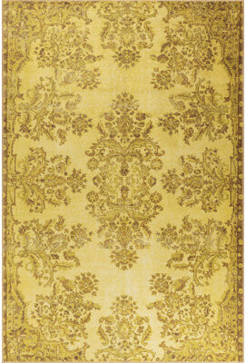 Bungalow Rose Yellow Vintage Look Woven Base Decorative Carpet