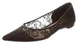 Thumbnail for your product : Alexander McQueen Pointed-Toe Lace Flats