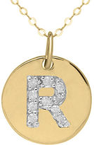 Thumbnail for your product : Lord & Taylor 14 Kt. Yellow Gold & Diamond 'R' Pendant Necklace