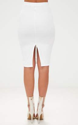 PrettyLittleThing White Mesh Midi Skirt