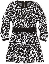 Thumbnail for your product : Milly Minis Cheetah-Print Flare Dress, Black/White, Sizes 8-14