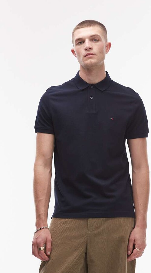 Tommy Hilfiger contrast collar polo shirt in navy