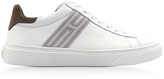 Thumbnail for your product : Hogan H340 White Leather with Green Nubuck Men's Sneakers