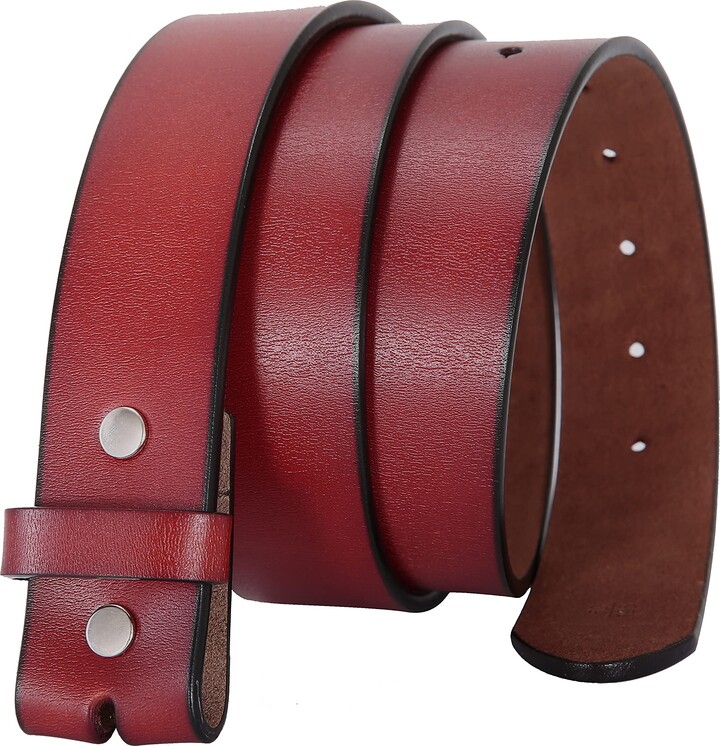 Nelbons Men's Leather Belt Strap without Buckle with Snap 38mm Wide 1.5 ...