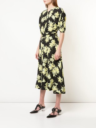 Proenza Schouler Splatter Floral Seamed Skirt