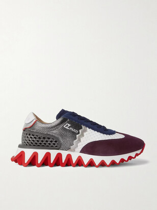 CHRISTIAN LOUBOUTIN Happyrui Suede, Textured-Leather and Mesh Sneakers for  Men