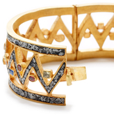 Thumbnail for your product : Alimur 18K Yellow Gold, Multi-Gemstone & 3.00 Total Ct. Raw Diamond Bangle Bracelet