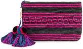 Thumbnail for your product : Yosuzi woven canvas pouch with pompom tassels