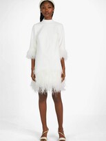 Thumbnail for your product : Kate Spade Feather Trim Crepe Dress