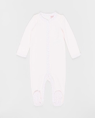 Polo Ralph Lauren Girl's Pink Longsleeve Rompers - Solid One-Piece Coveralls - Babies