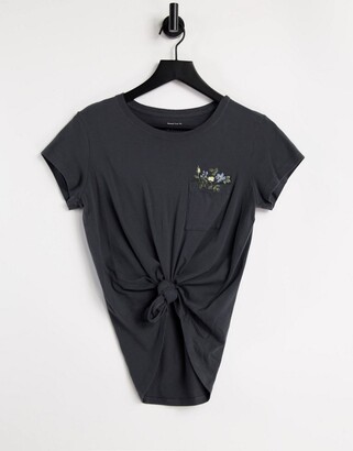 Abercrombie & Fitch flower pocket tee in black
