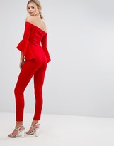Thumbnail for your product : True Violet Tall Bandeau Tailored Jumpsuit With Extreme Sleeve Detail