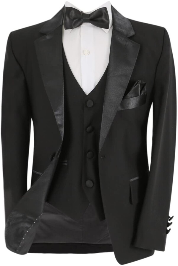 Sirri Boy’s Page Boy Tuxedo Suit Tailored Fit Wedding Prom 3 Piece Set