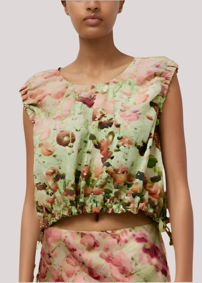 NO.6 STORE Anabel Cropped Tank Top In Auburn Floral