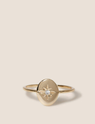 Marks and Spencer 14ct Gold Plated Cubic Zirconia Star Ring