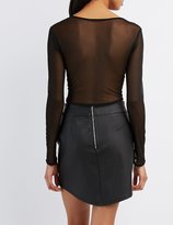 Thumbnail for your product : Charlotte Russe Lace & Mesh Crop Top