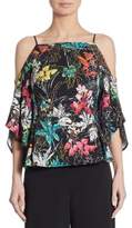 Thumbnail for your product : Peter Pilotto Floral-Print Stretch Cold-Shoulder Top
