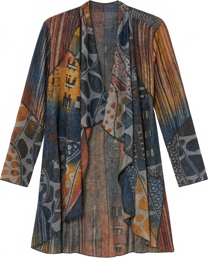 Kamana Women's Cali Burnout Open Front Cardigan In Multi