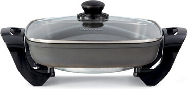 Kenmore Non-Stick Electric Skillet with Glass Lid 12x12" Black and Gray