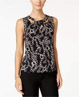 Thumbnail for your product : Nine West Sleeveless Cutout Chain-Print Top