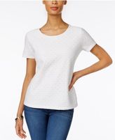 Thumbnail for your product : Karen Scott Lace-Front T-Shirt, Only at Macy's