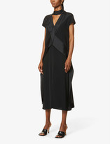 Thumbnail for your product : VVB Satin-trimmed crepe midi dress