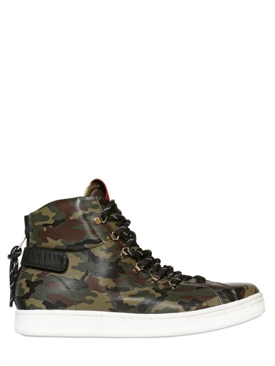 Dolce & Gabbana Camouflage Leather High Top Sneakers - ShopStyle