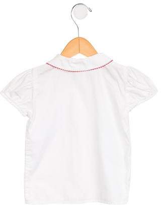 Papo d'Anjo Girls' Scallop-Trimmed Button-Up Top