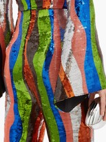 Thumbnail for your product : Halpern Wave-stripe Sequinned Jumpsuit - Multi