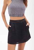 Thumbnail for your product : Forever 21 Topstitch-Striped Mesh Skirt