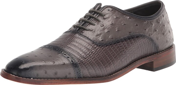 Stacy Adams Men's DWIGHT Moc toe oxford Dark Gray Leather Shoes 25078-221 