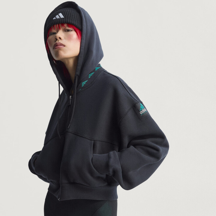 adidas Equipment Cropped Hoodie Black XS Womens