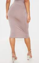 Thumbnail for your product : PrettyLittleThing Basic Taupe Long Line Midi Skirt