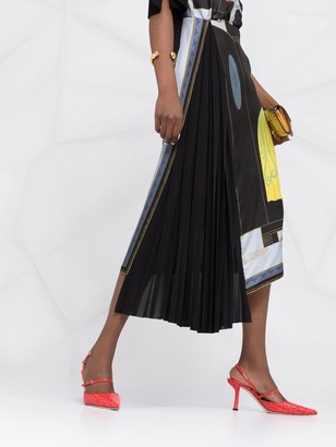 Lanvin Printed Short-Sleeve Silk Dress