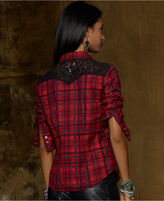 Thumbnail for your product : Denim & Supply Ralph Lauren Long-Sleeve Plaid Lace-Trim Western Shirt