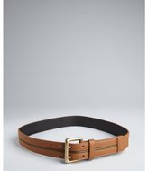 Thumbnail for your product : Fashion Focus tan leather zip detail wide belt