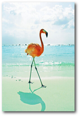 Global Gallery Anne Tavoletti Flamingo Fever I no Splatter Gold Giclee Stretched Canvas Artwork 24 x 16 