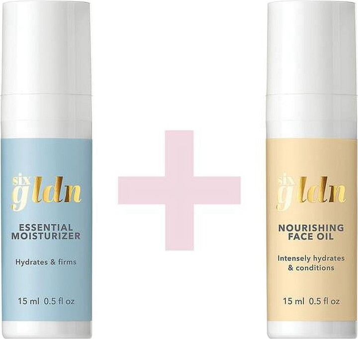 Six Gldn Mini Power Duo: Hydrate & Deeply Nourish, Moisturizer & Facial Oil, 0.5 fl oz
